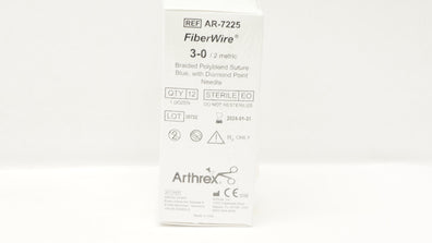 Arthrex AR-7225 3-0 Fiber Wire, 3/8c 26.2mm, 18inch (x) - Box of 12